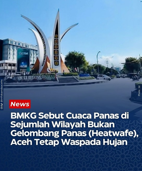 BMKG Keluarkan Peringatan Dini Cuaca Ekstrem di Wilayah Aceh untuk 2-3 Juni 2026