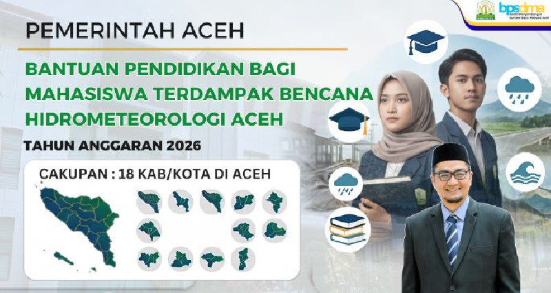 Pendaftaran Ditutup Hari Ini, BPSDM Aceh Jaring Mahasiswa Terdampak Bencana untuk Dapat Bantuan
